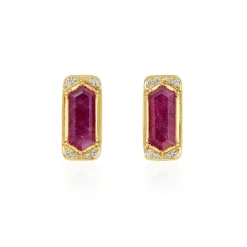 Brooke Gregson RUBY GEO HALO EARRINGS Best Sale