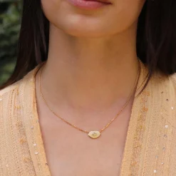 Brooke Gregson Talisman Cream Enamel Diamond Necklace Outlet