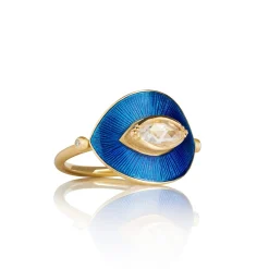 Brooke Gregson TALISMAN DIAMOND COBALT BLUE ENAMEL RING Best