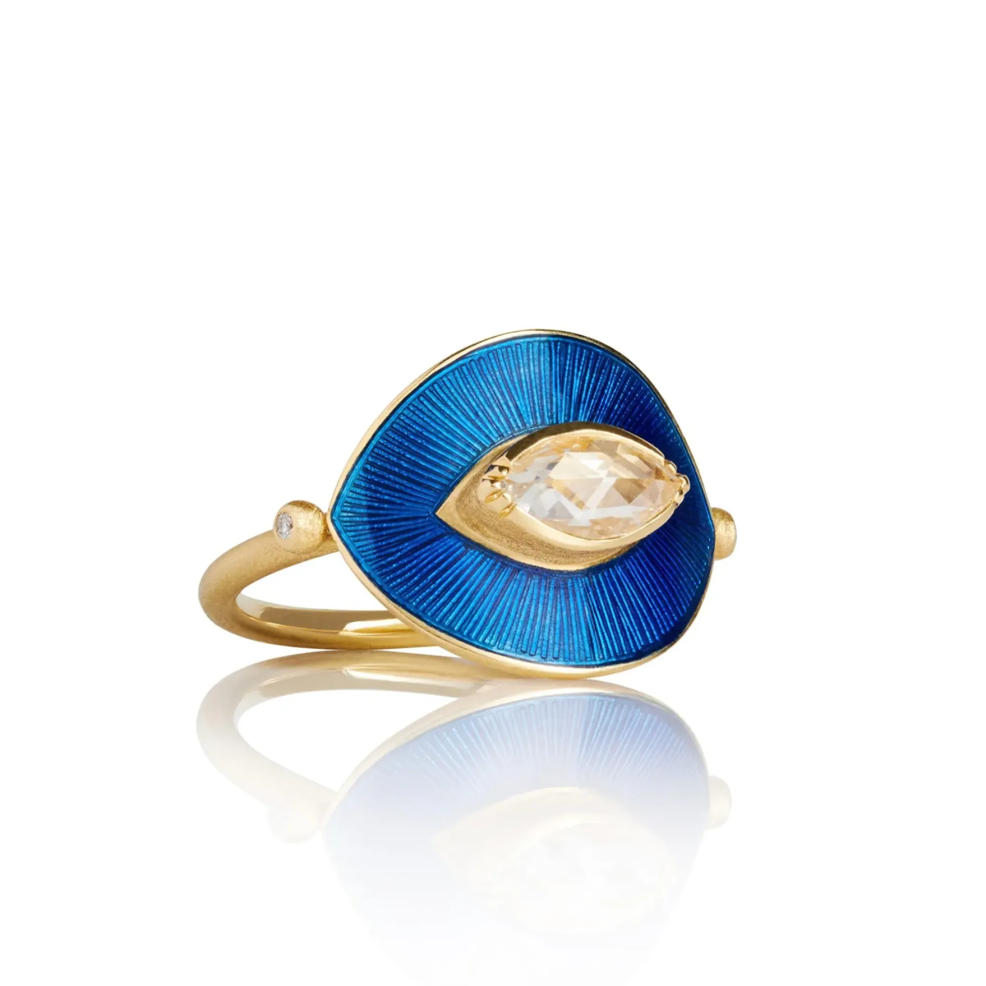 Brooke Gregson TALISMAN DIAMOND COBALT BLUE ENAMEL RING Best