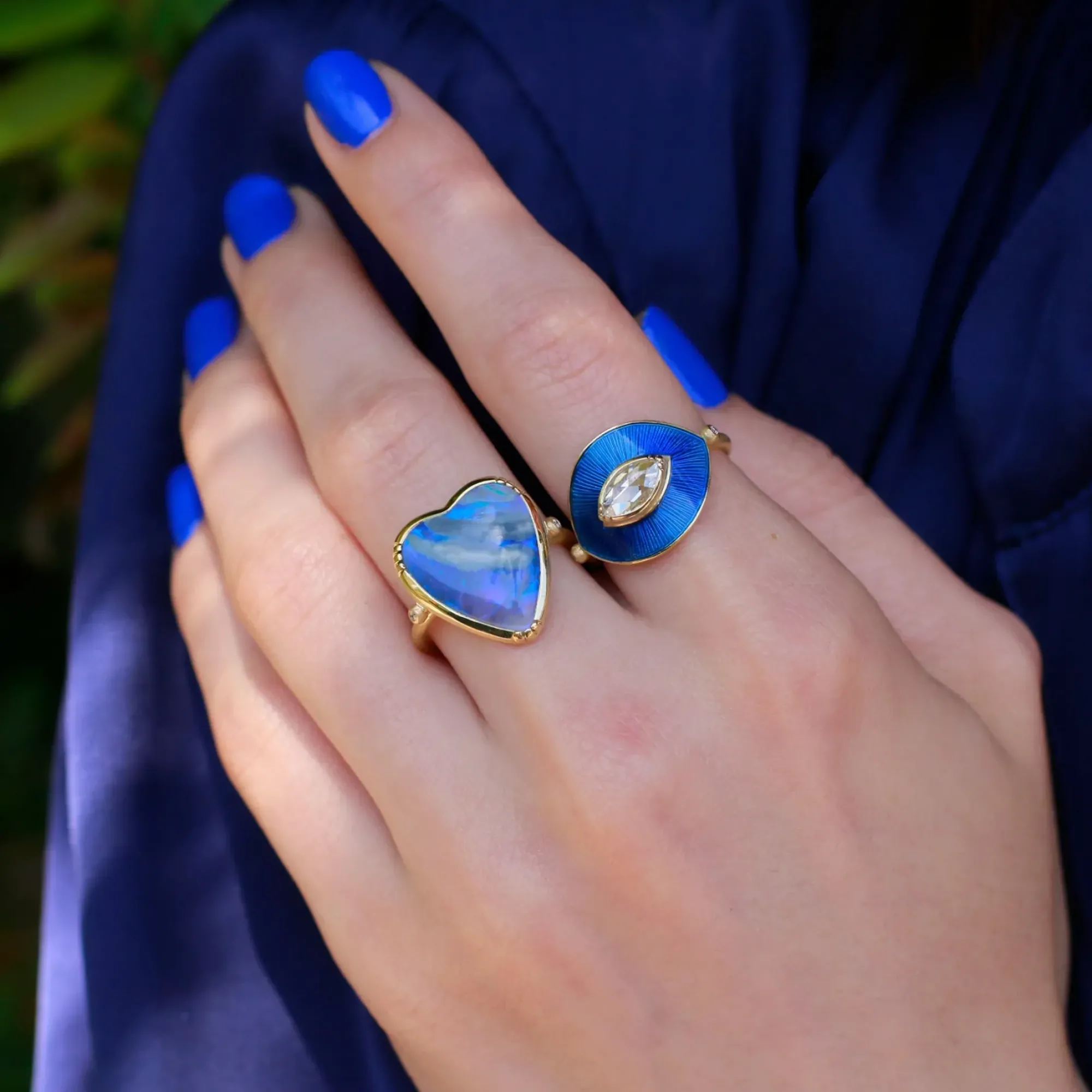 Brooke Gregson TALISMAN DIAMOND COBALT BLUE ENAMEL RING Best