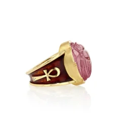 Brooke Gregson TOURMALINE SCARAB ENAMEL ANK RING Shop