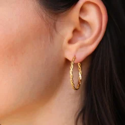 Brooke Gregson TWIST HOOP EARRINGS New