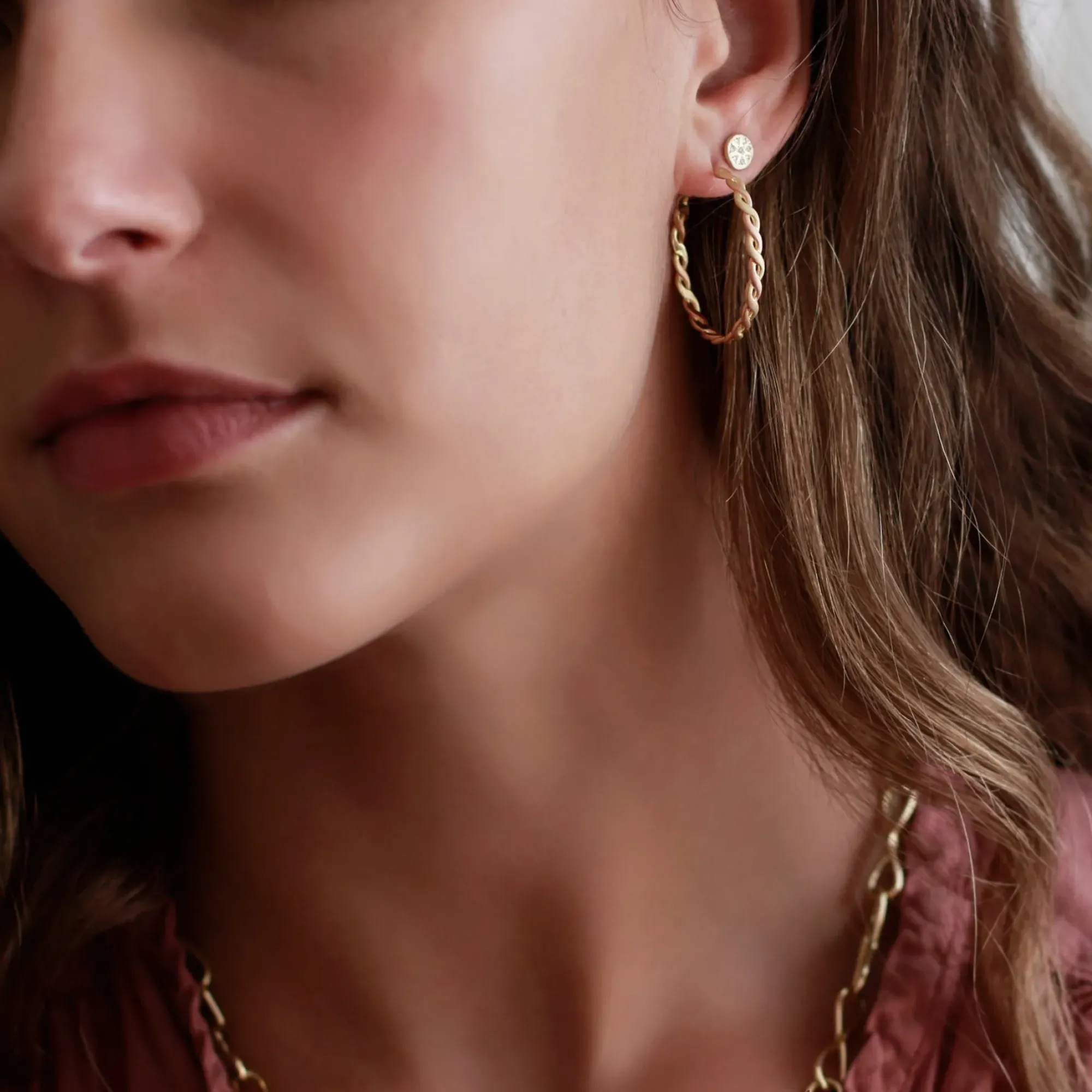 Brooke Gregson TWIST HOOP EARRINGS New