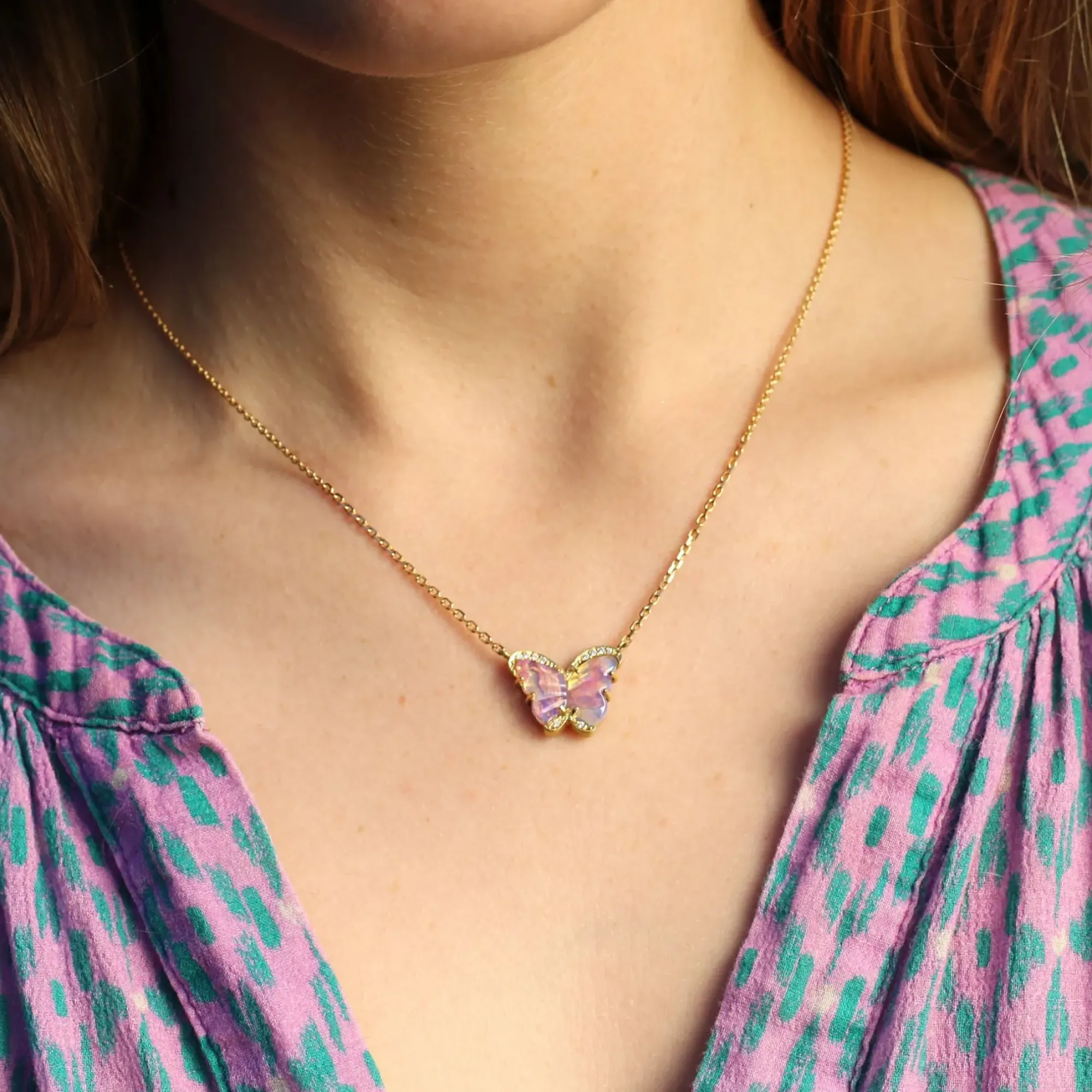 Brooke Gregson WOOD OPAL BUTTERFLY NECKLACE Hot